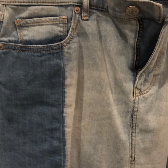 Light/medium wash mix jean skirt from express - Picture 2 of 3